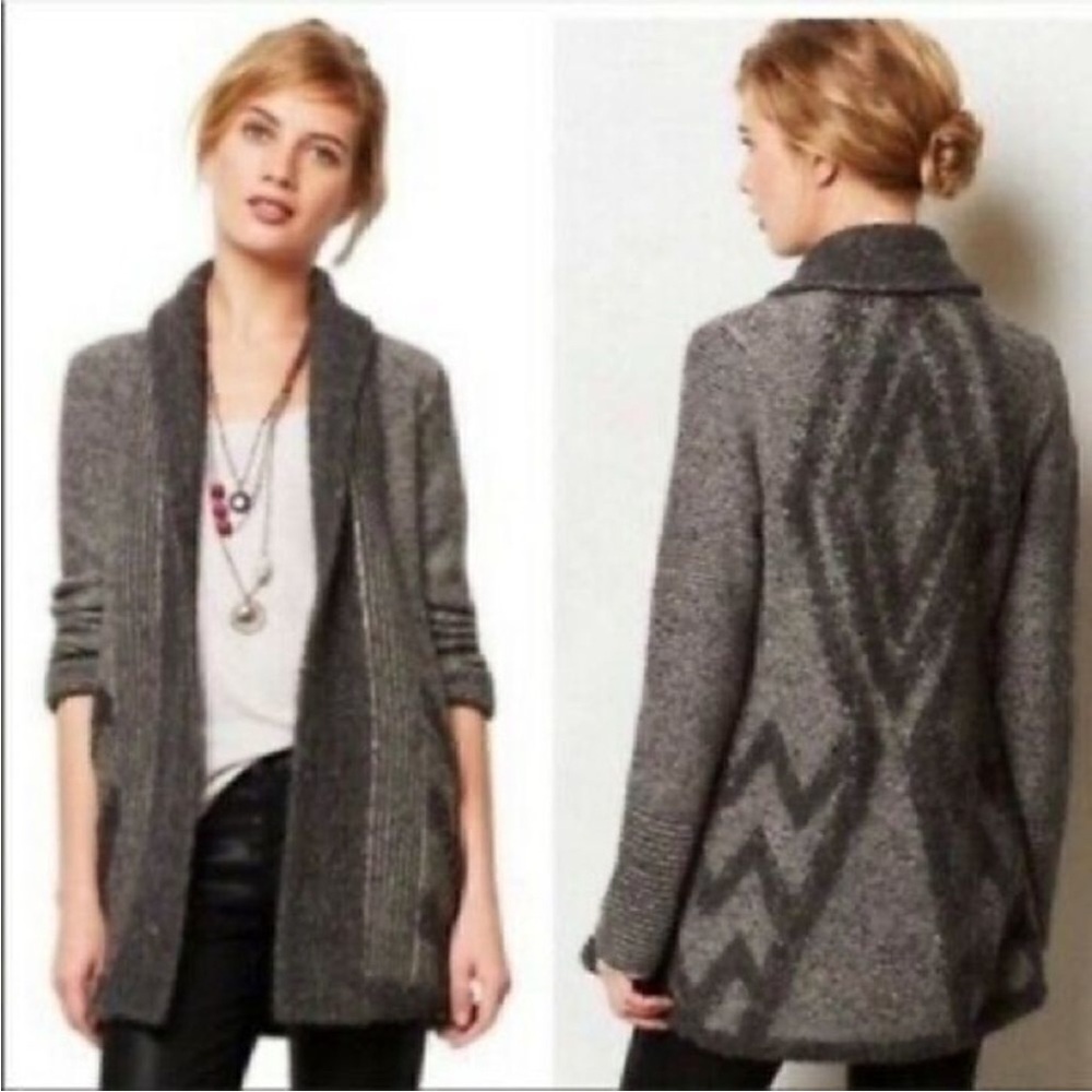 Anthropologie Angel of the North open cardigan sweater 
Size  L green